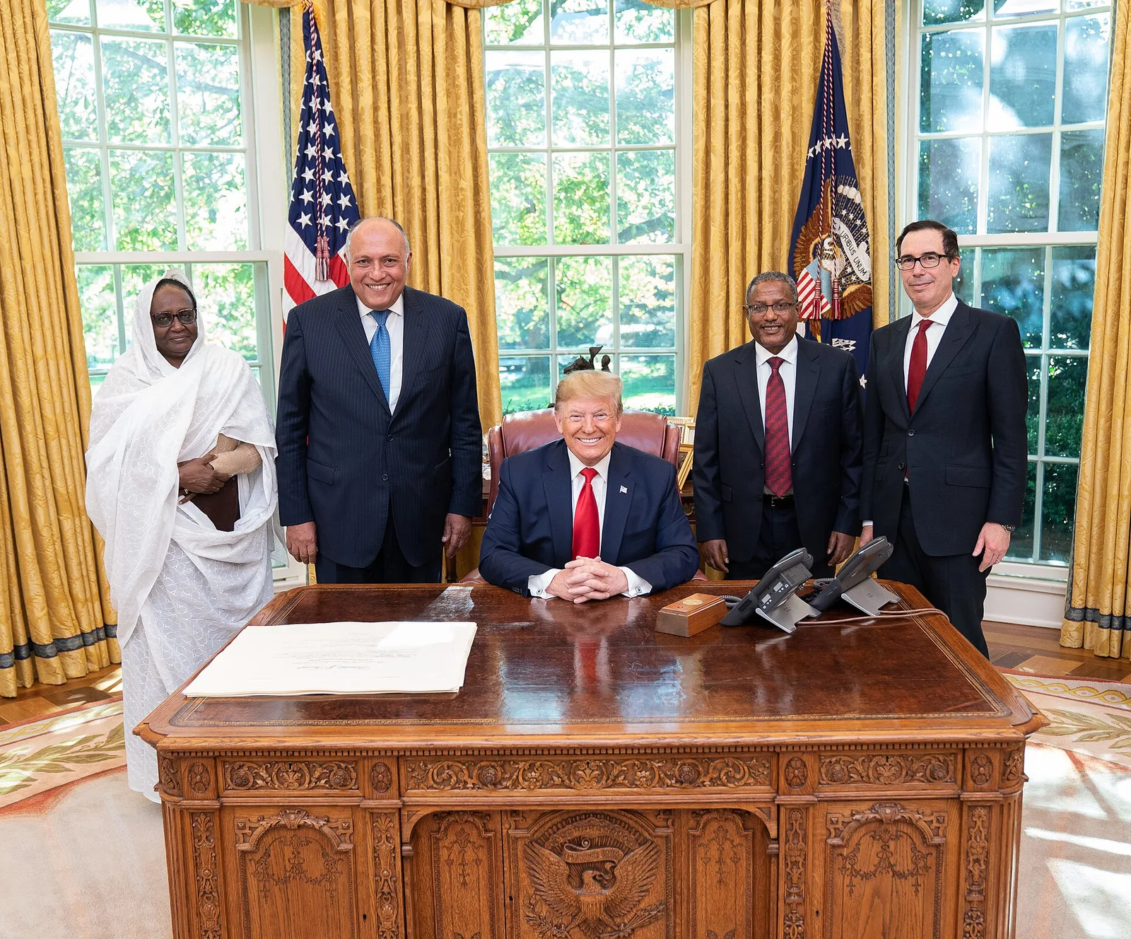 جانب من أحد الاجتماعات التفاوضية حول سد النهضة الإثيوبي عام 2019